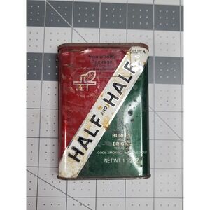 Vintage Half and Half Burley & Bright Pocket Tobacco Tin Bar Empty